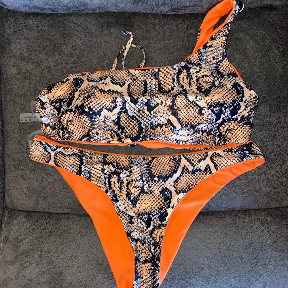 Zaful reversible snake print bikini set